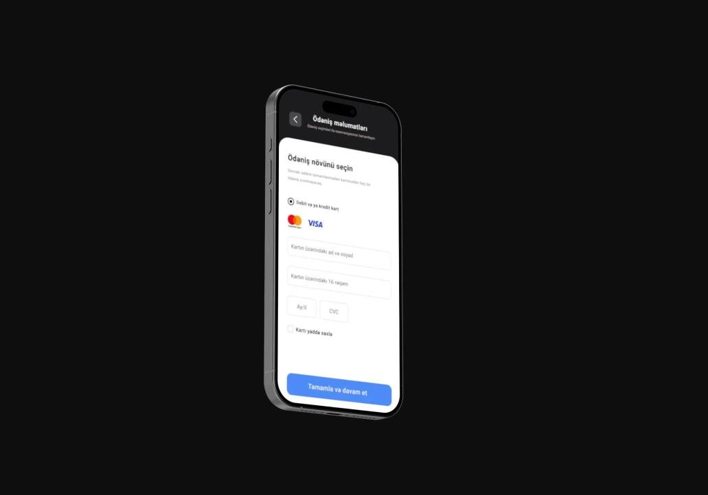 Payment screen of a mobile app