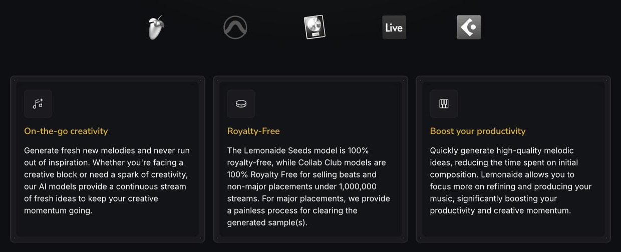 DAW logos and three benefit cards